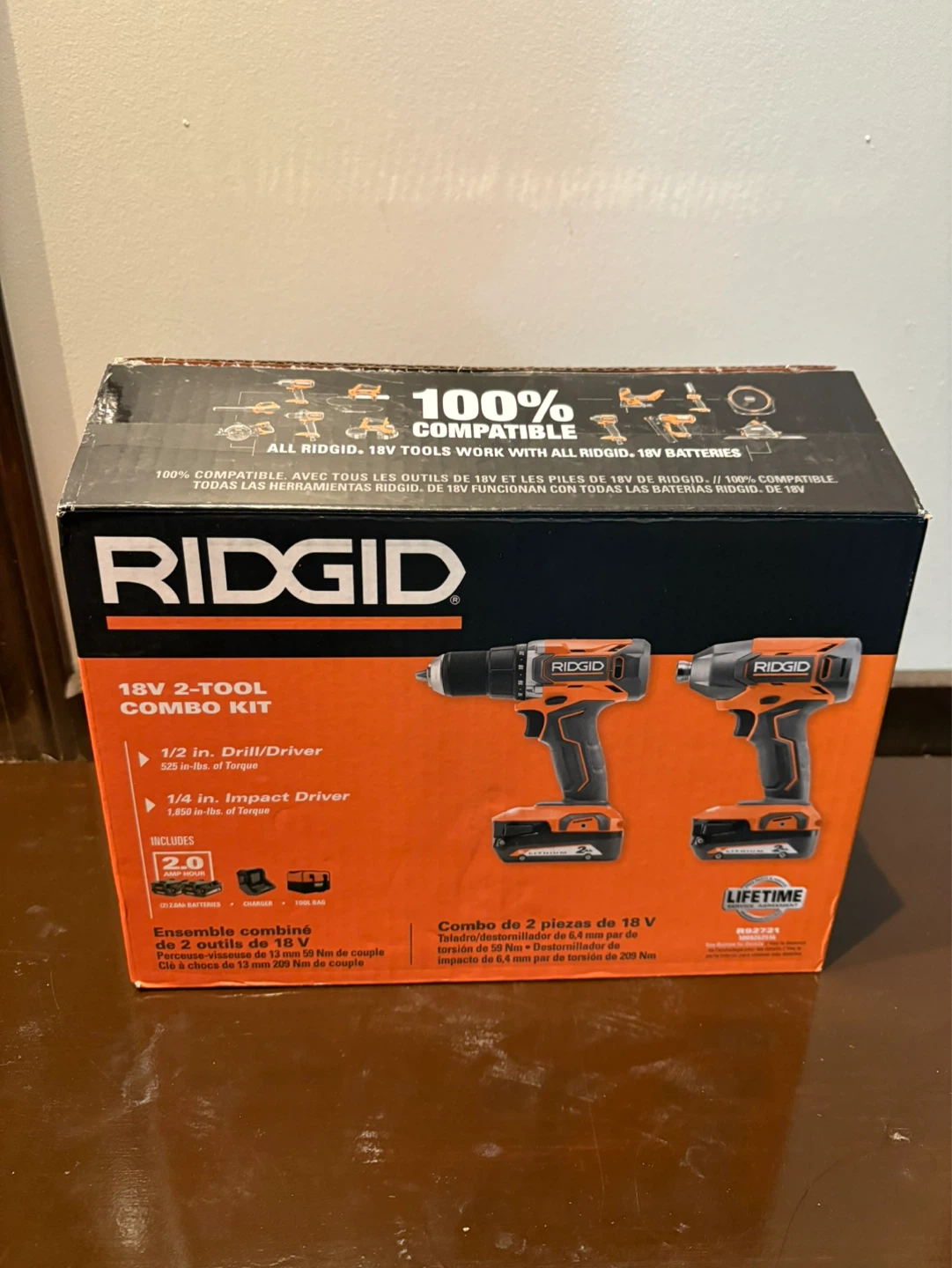 RIDGID 18V 2-Tool Combo Kit with Drill and Impact Driver