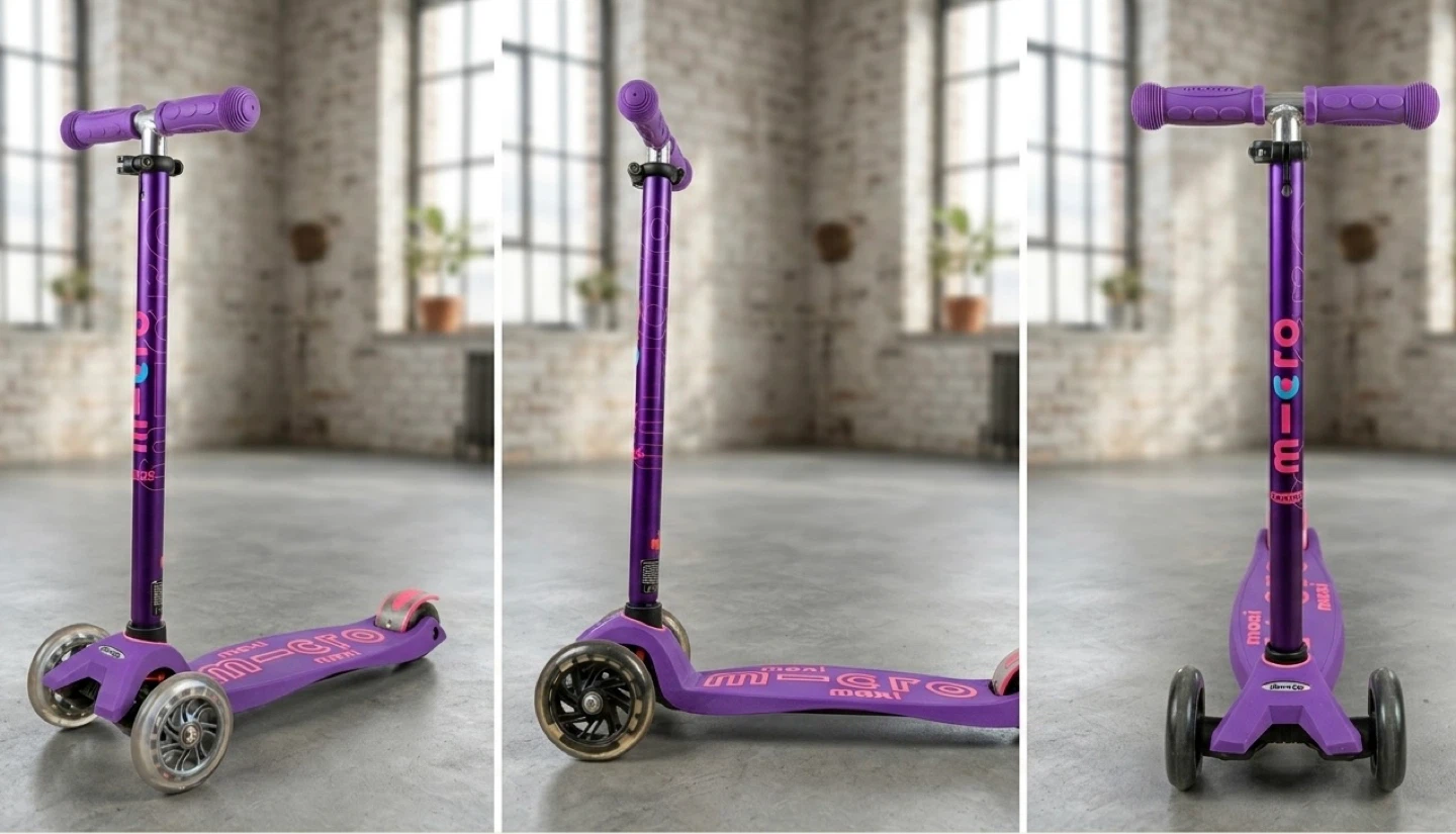 Purple Micro Maxi Deluxe - LED Wheels Kids Scooter - photo 4
