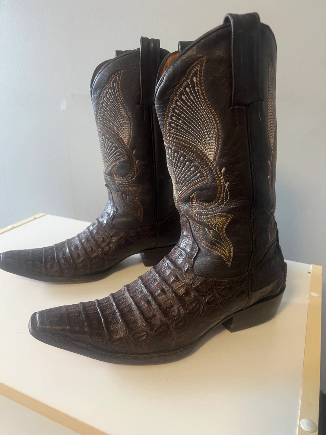 Dark Brown Crocodile Cowboy Boots