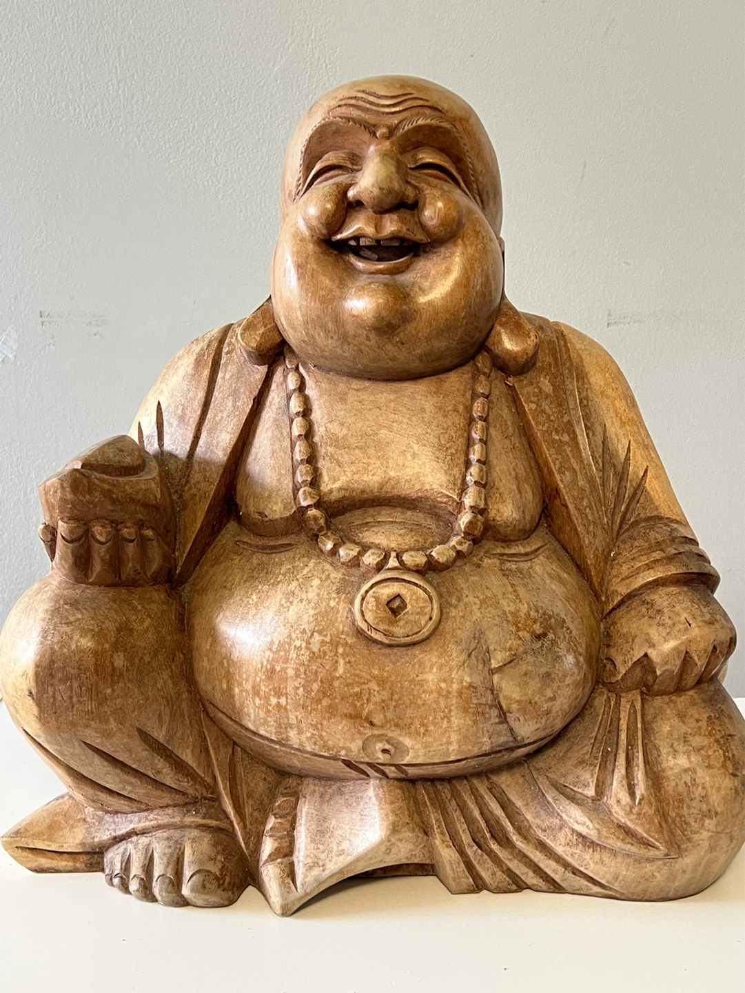 Happy Buddha Sitting Statue - 40cm (16") Tall