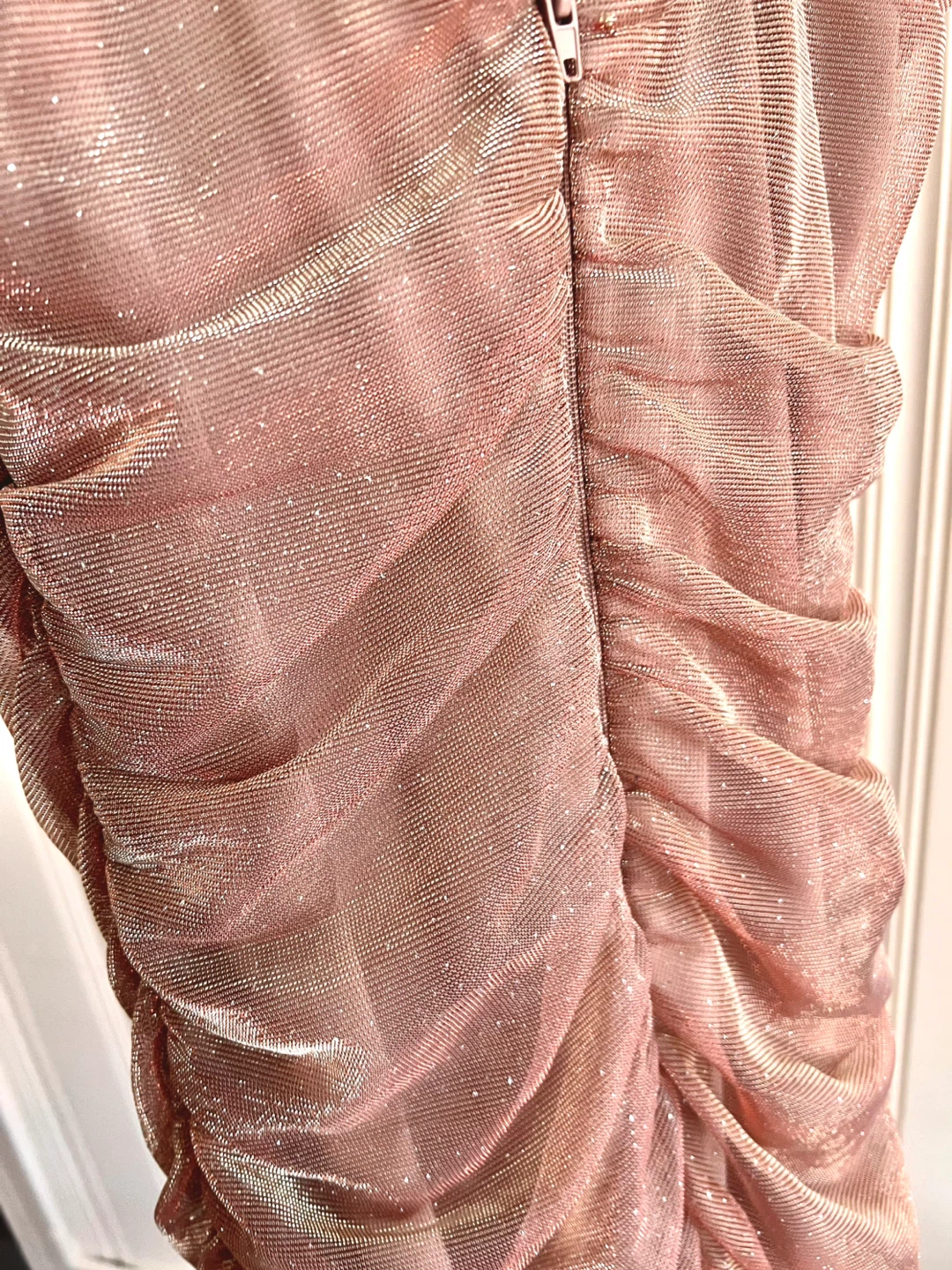 Ruched Metallic Spaghetti Strap Dress - photo 4