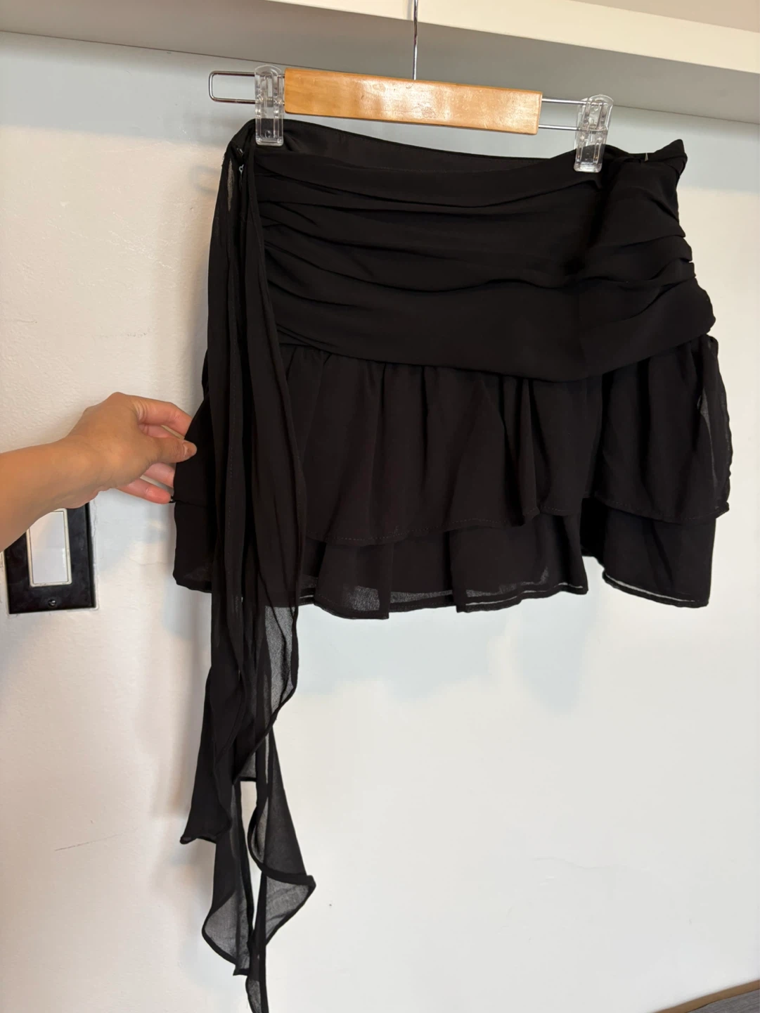 ZARA Black Ruffle Mini Skirt XS - photo 5