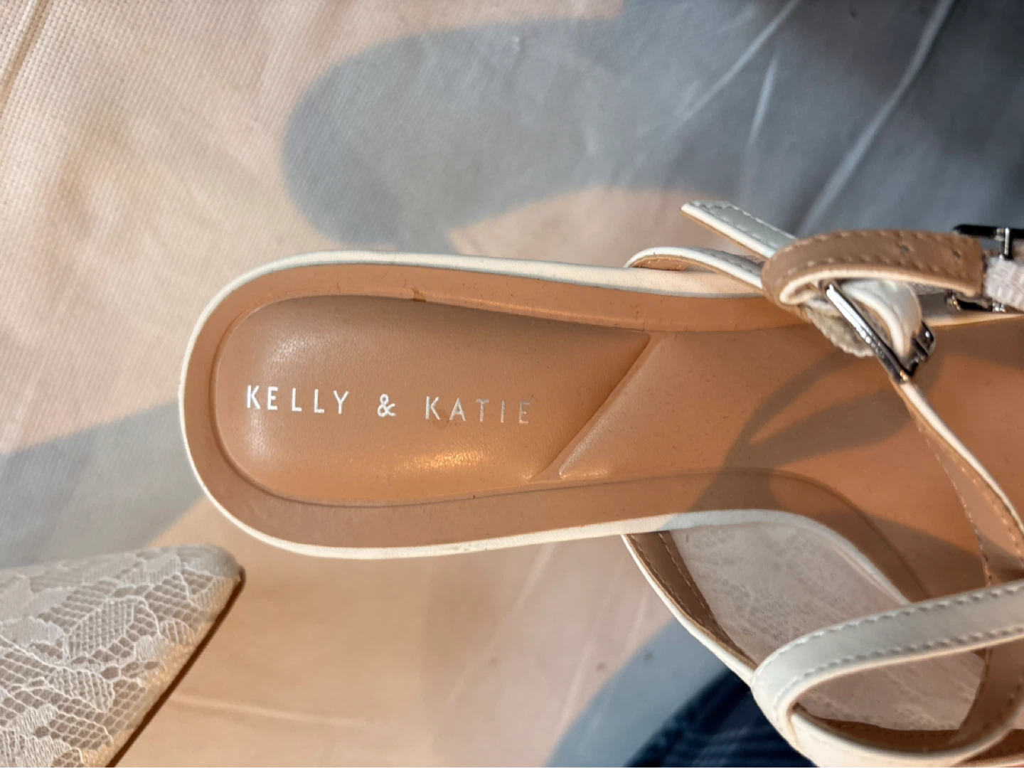 Kelly & Katie White Lace Heels Size 8M - photo 4