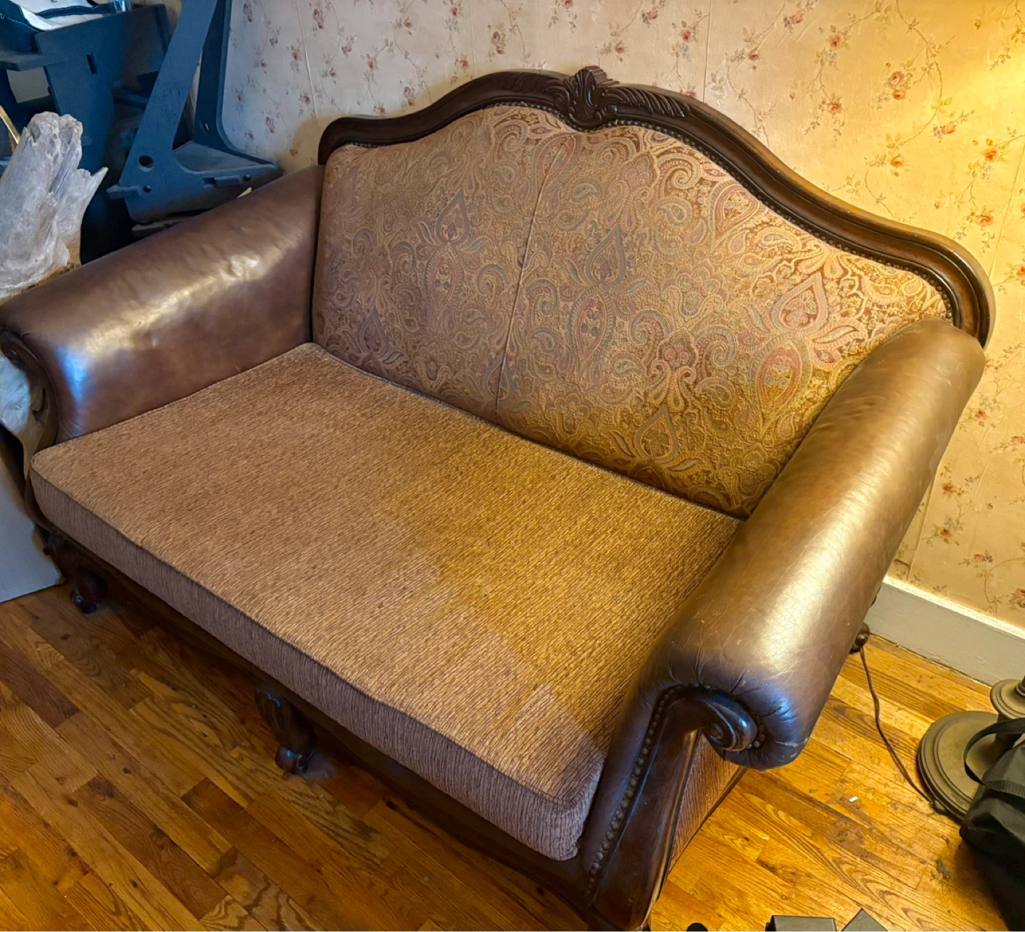 Beautiful antique solid wood couch