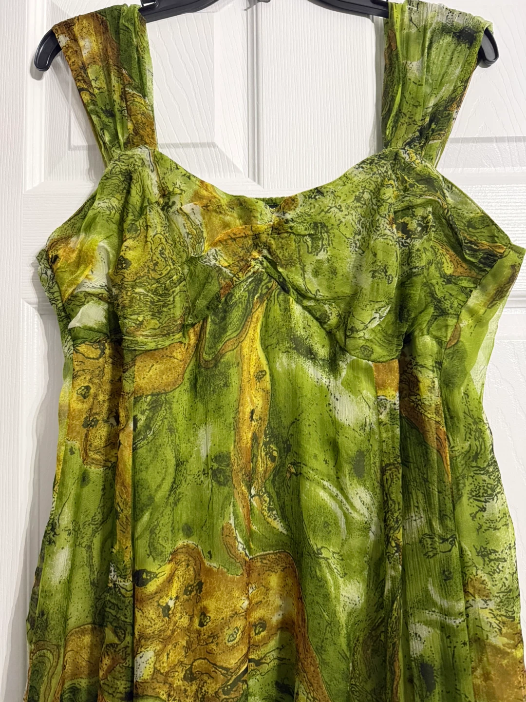 Green Abstract Print Maxi Dress - photo 4