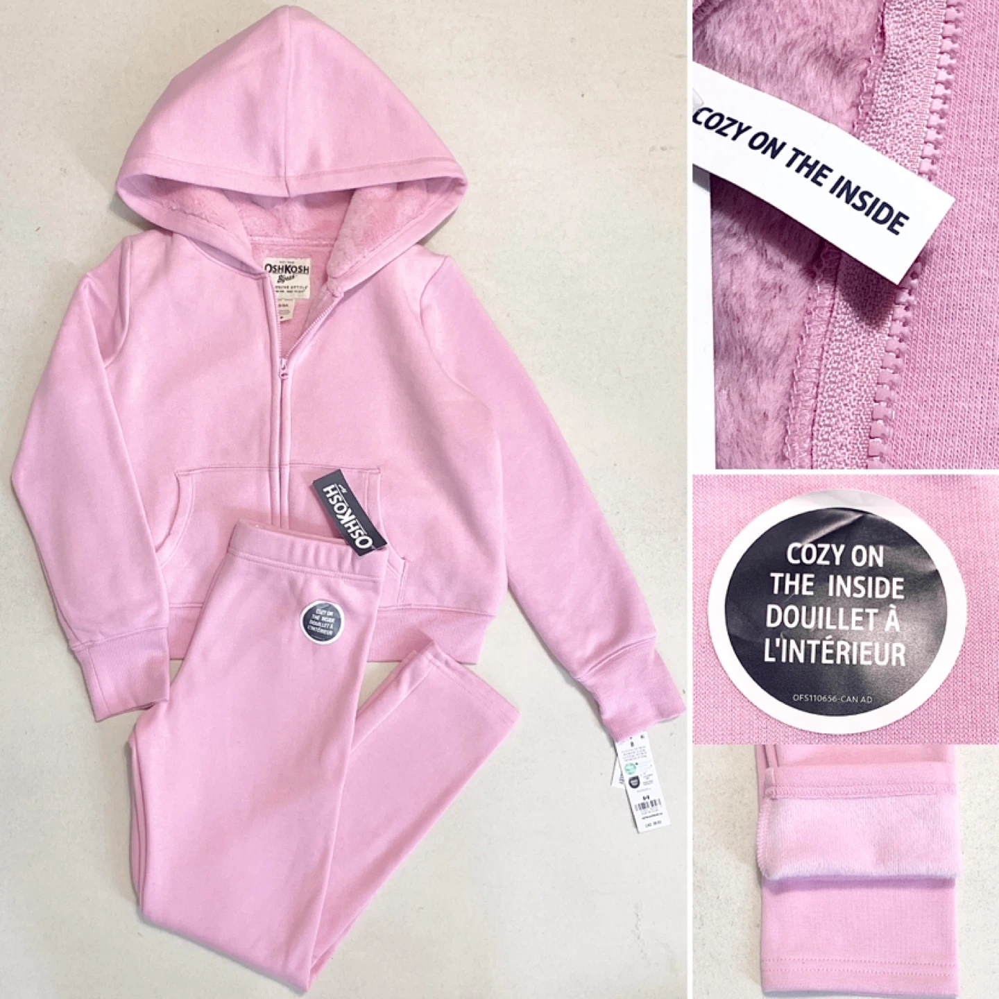 Girls Cozy Lined Hoodie Sweater/Jacket & Cozy Lined Leggings NEW