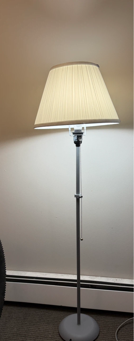 Adjustable Floor Lamp with Pleated Shade