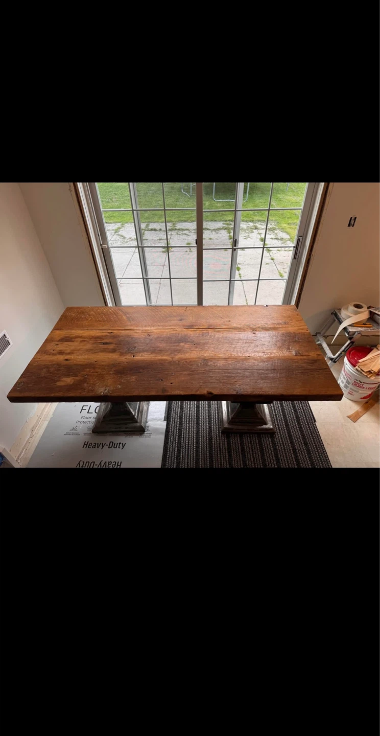 Rustic Farmhouse Dining Table with Pedestal Base - photo 3