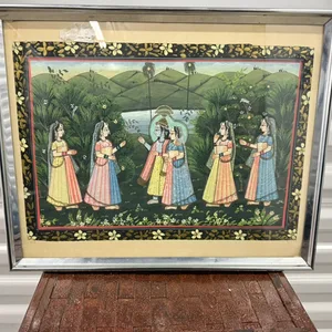 Vintage Indian Miniature Painting on Silk