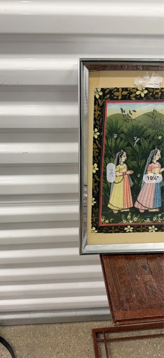 Vintage Indian Miniature Painting on Silk - photo 3