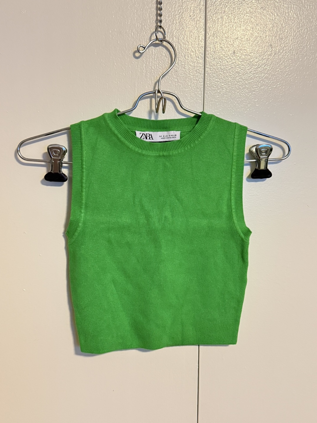 ZARA Green Sleeveless Knit Top - Size S
