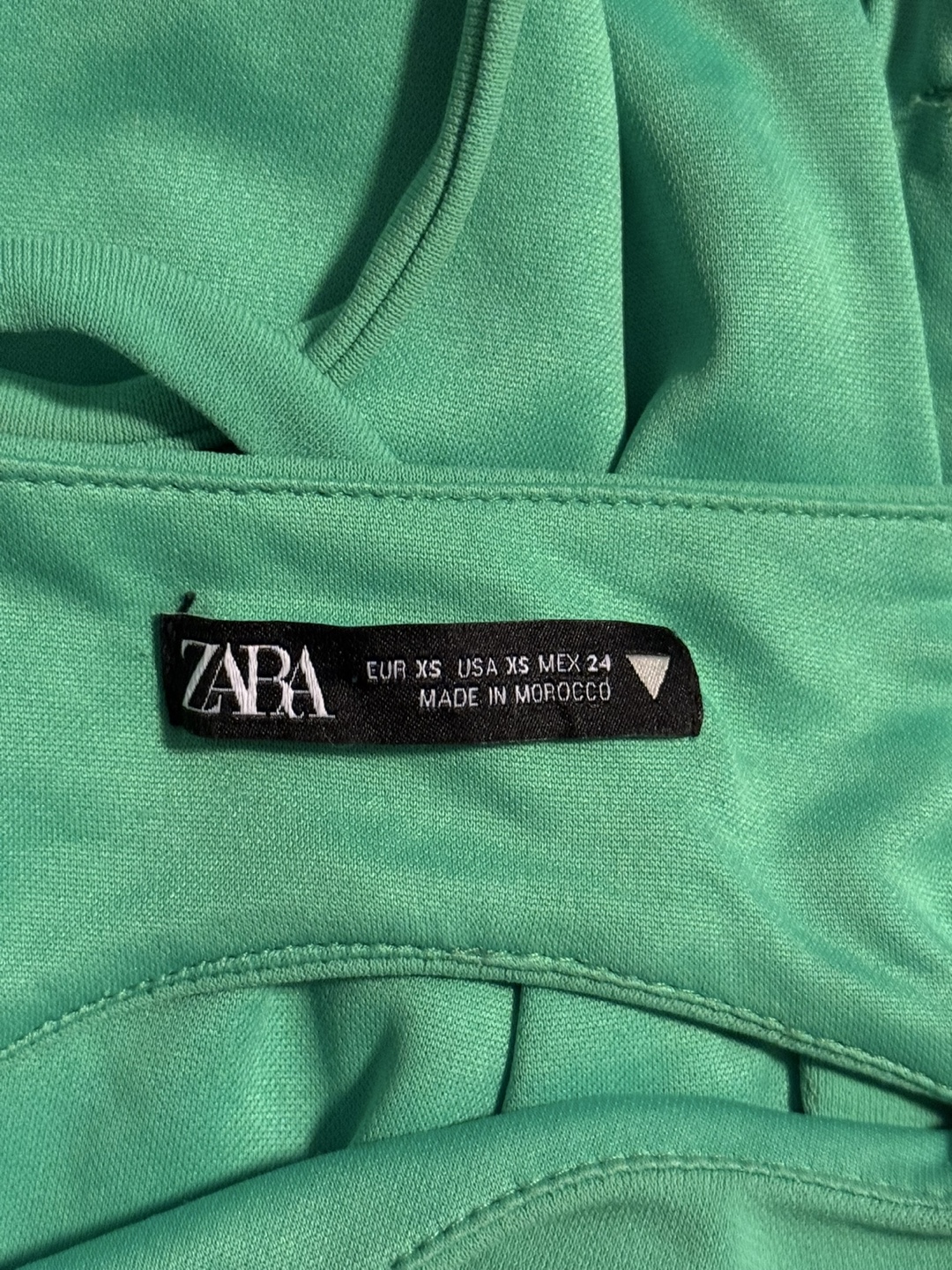 ZARA Green Long Sleeve Cutout Cropped Top XS - photo 3