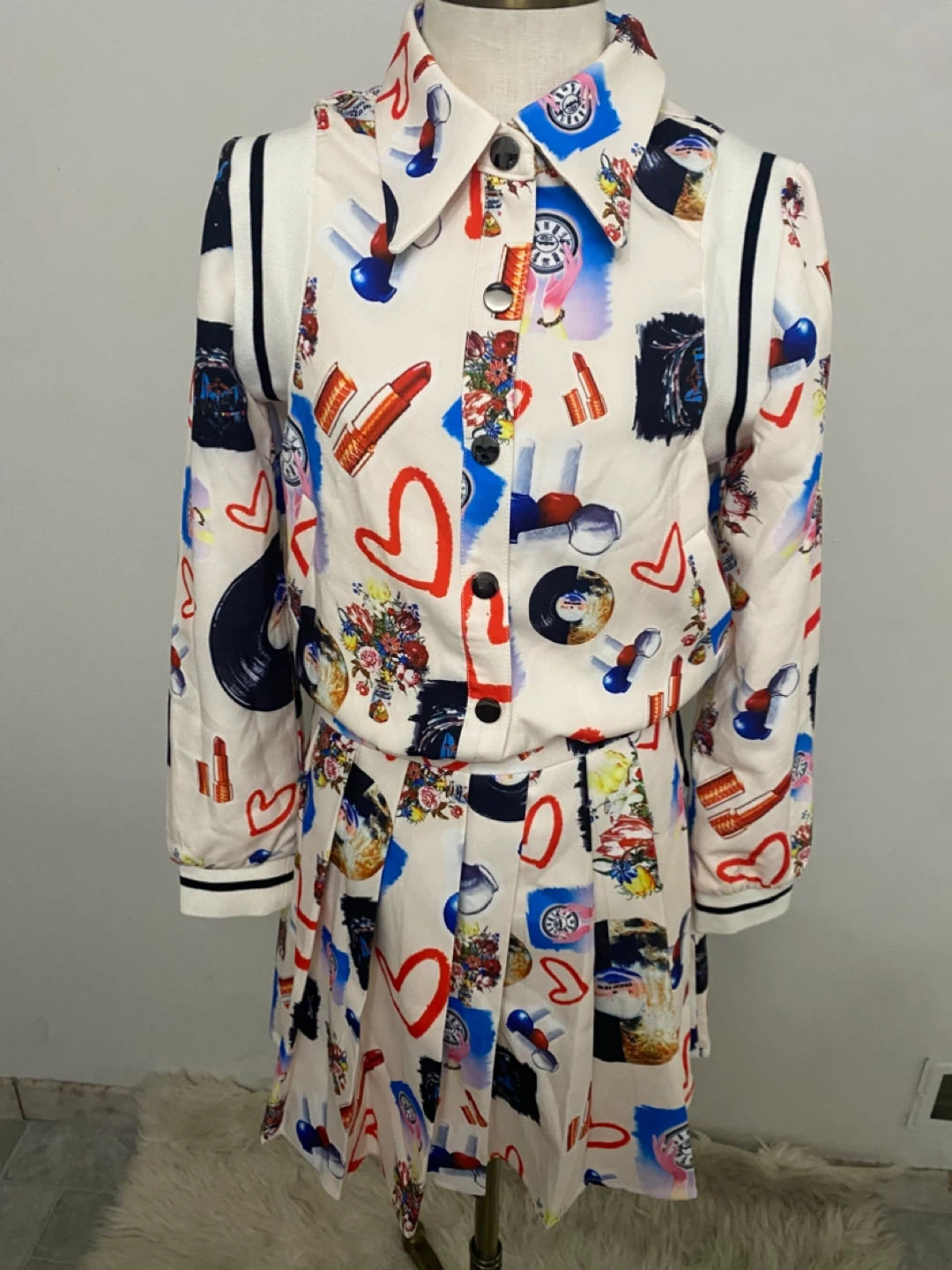 Women's Printed Jacket and Skirt Set - photo 2