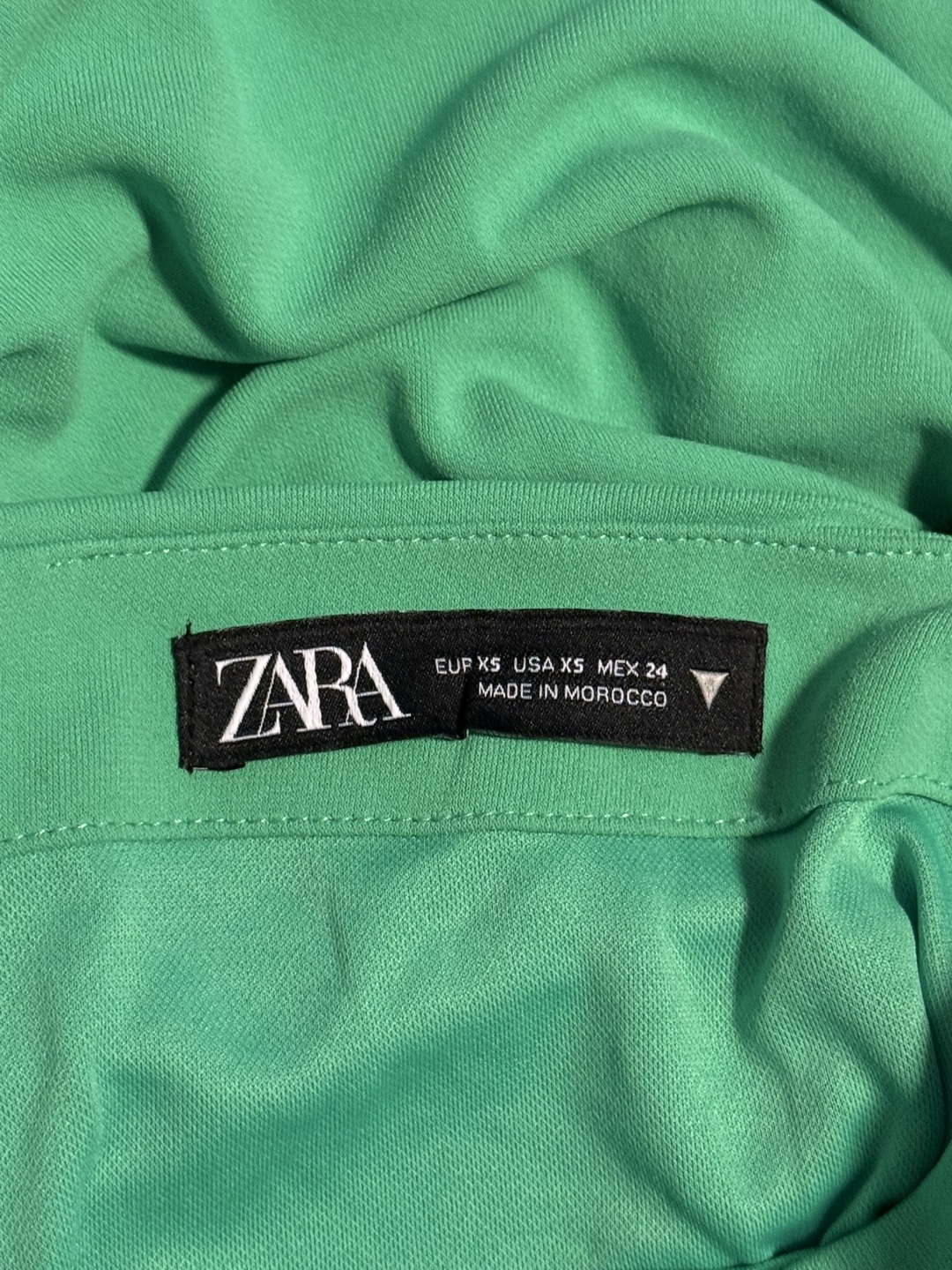 Zara Green Ruched Tube Top Size XS - photo 3
