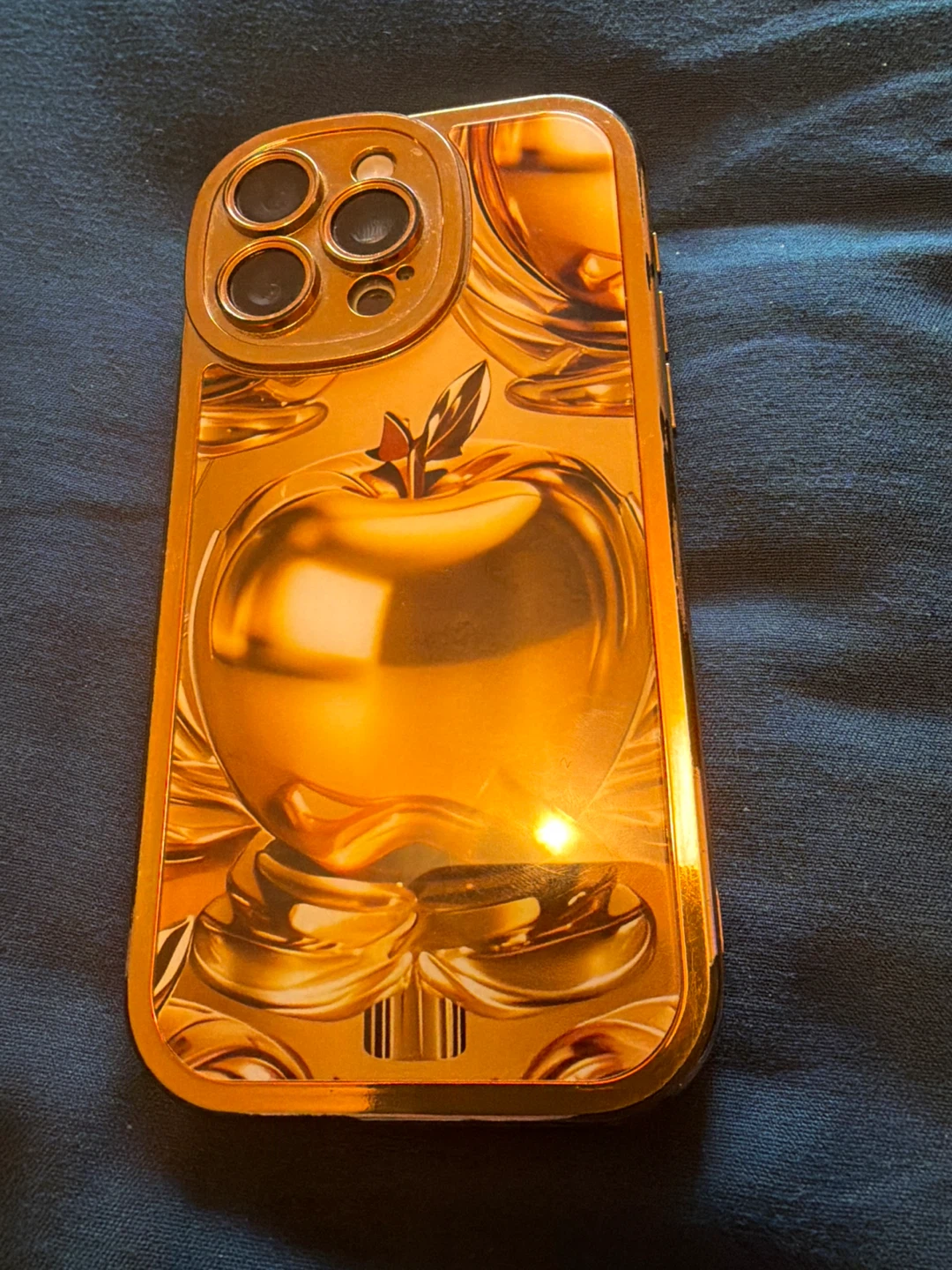 Gold Apple Design Phone Case