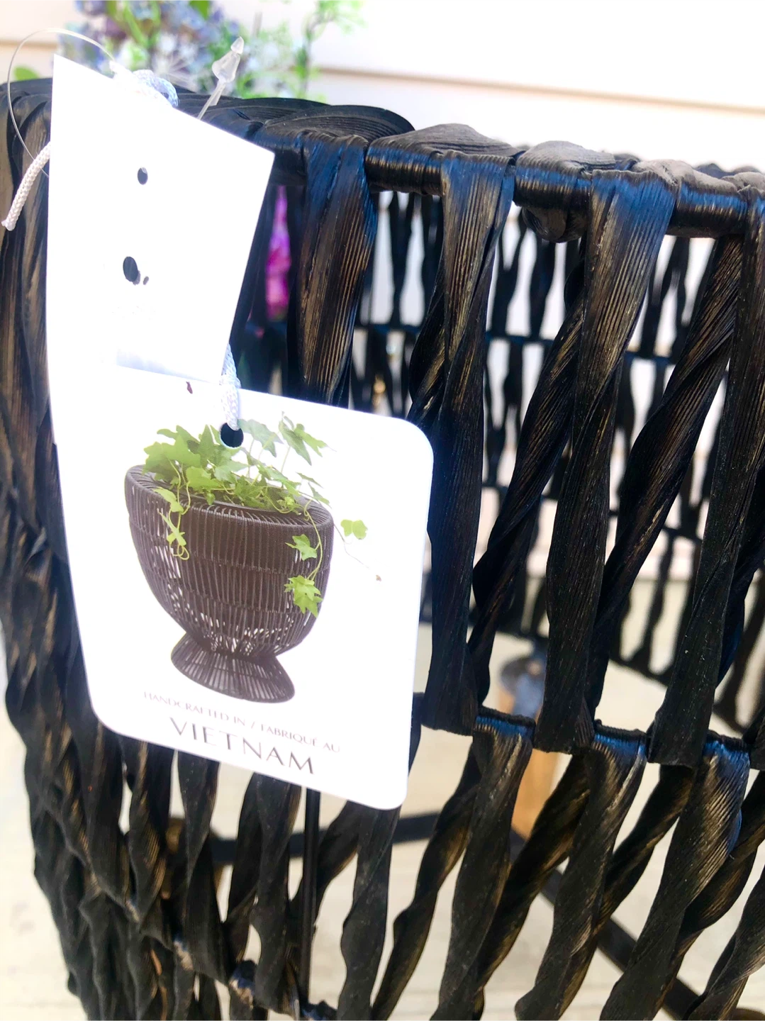 New Black Woven Plant Stand from Homesense