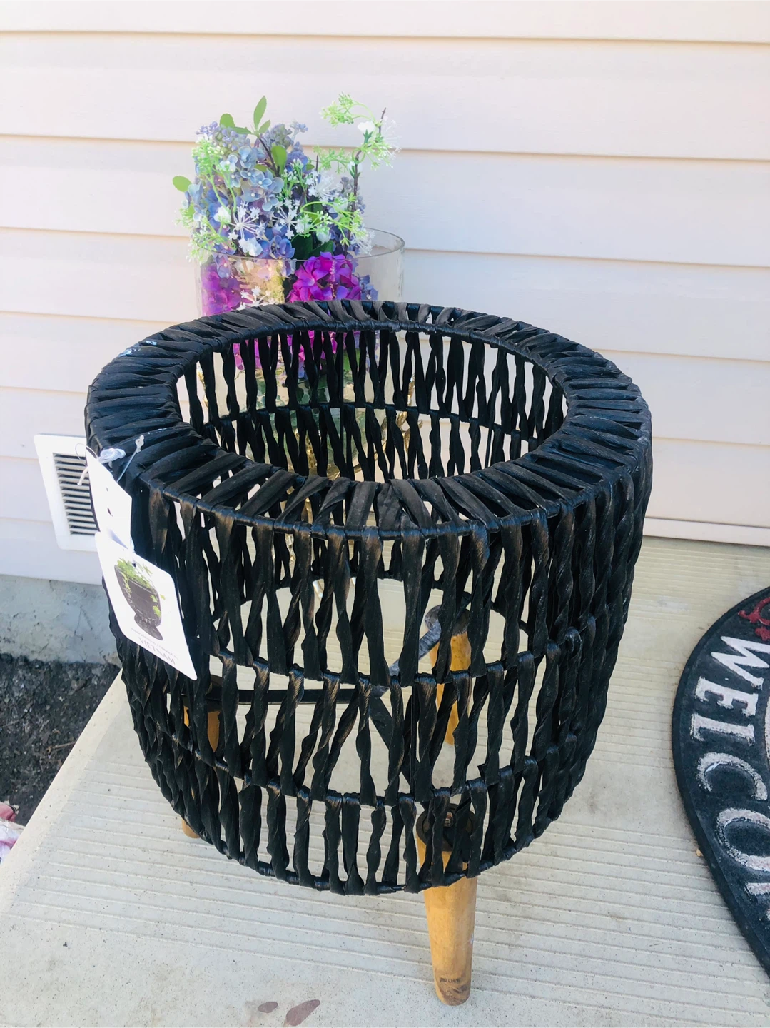 New Black Woven Plant Stand from Homesense - photo 2