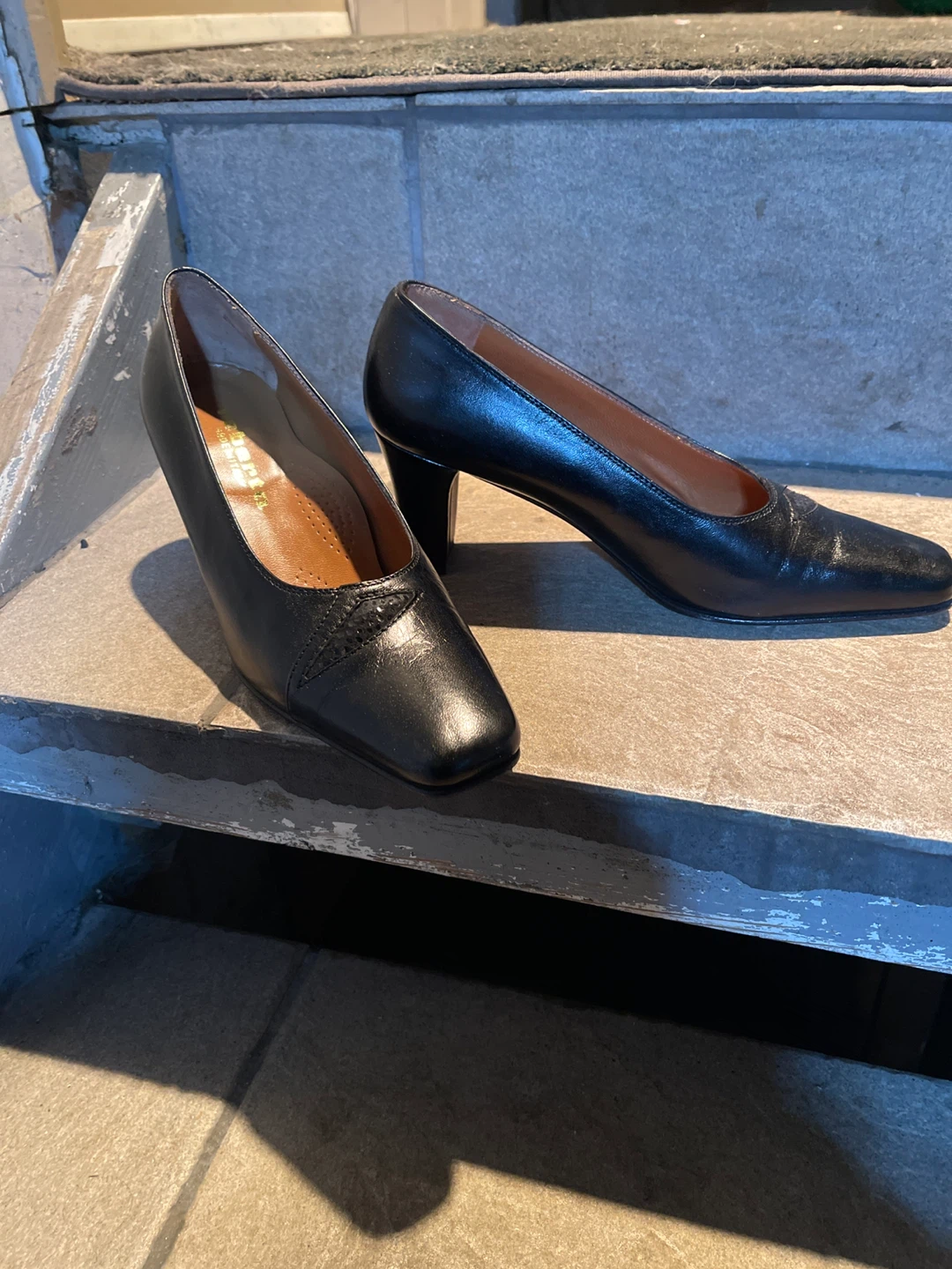 Black Leather Heels