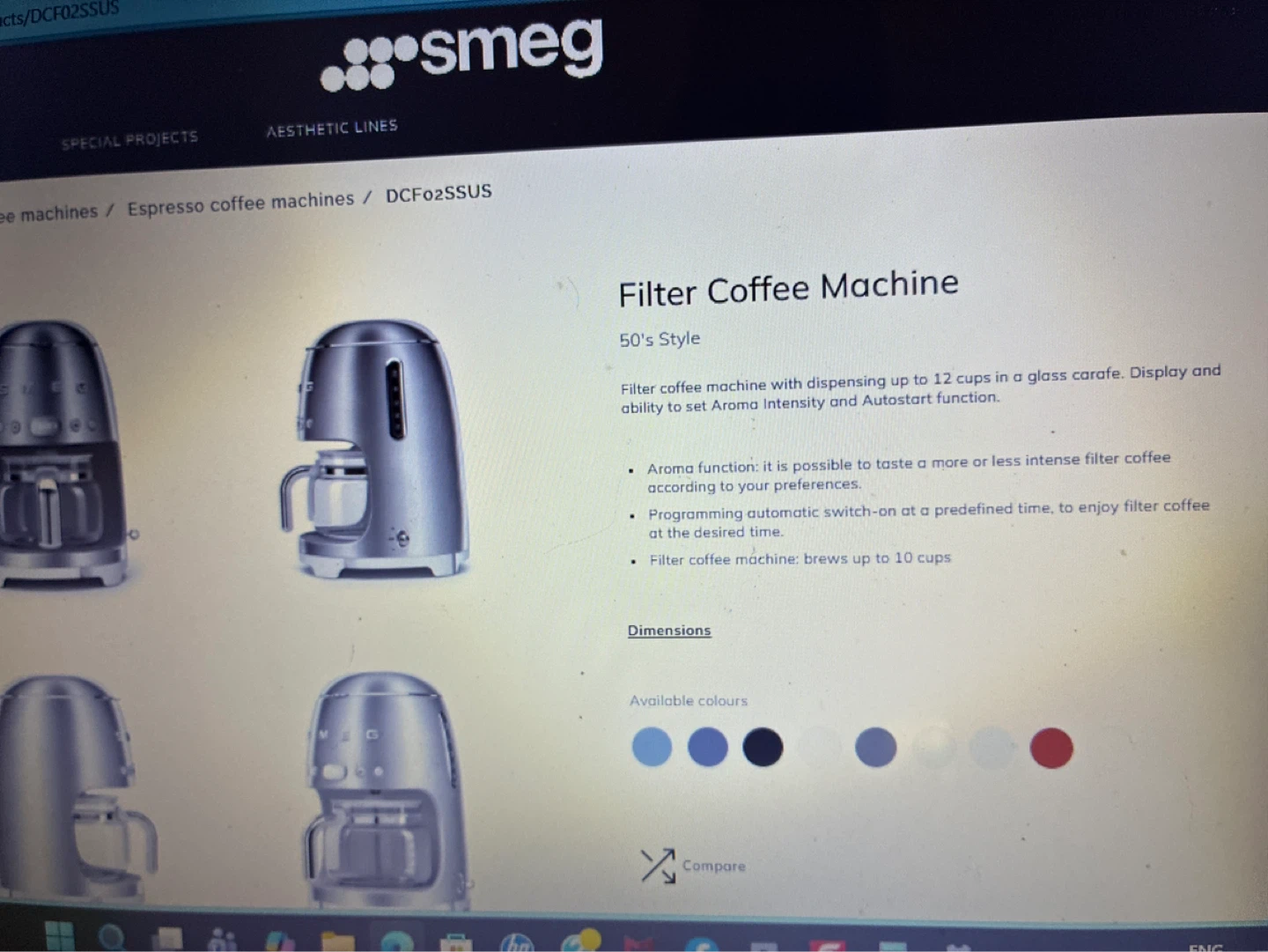 Smeg 50's Retro Style Drip Filter Coffee Machine DCF02SSUS - photo 2