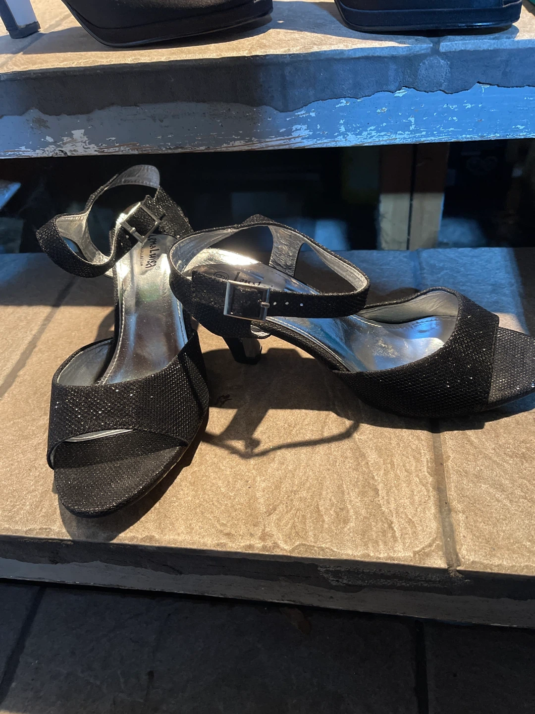 Black Glitter High Heels