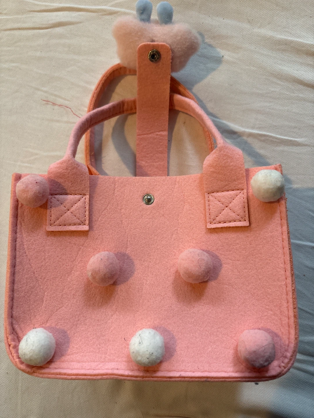 Pink Felt Tote Bag with Cloud Charm - photo 2