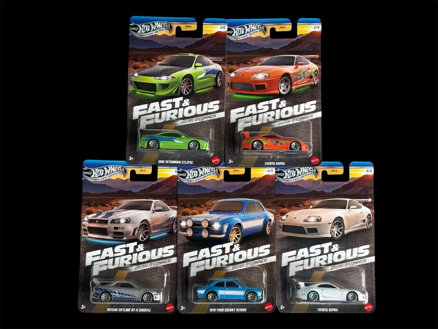 Hot Wheels Fast & Furious Silver Series Die-cast Cars (Set of 5)