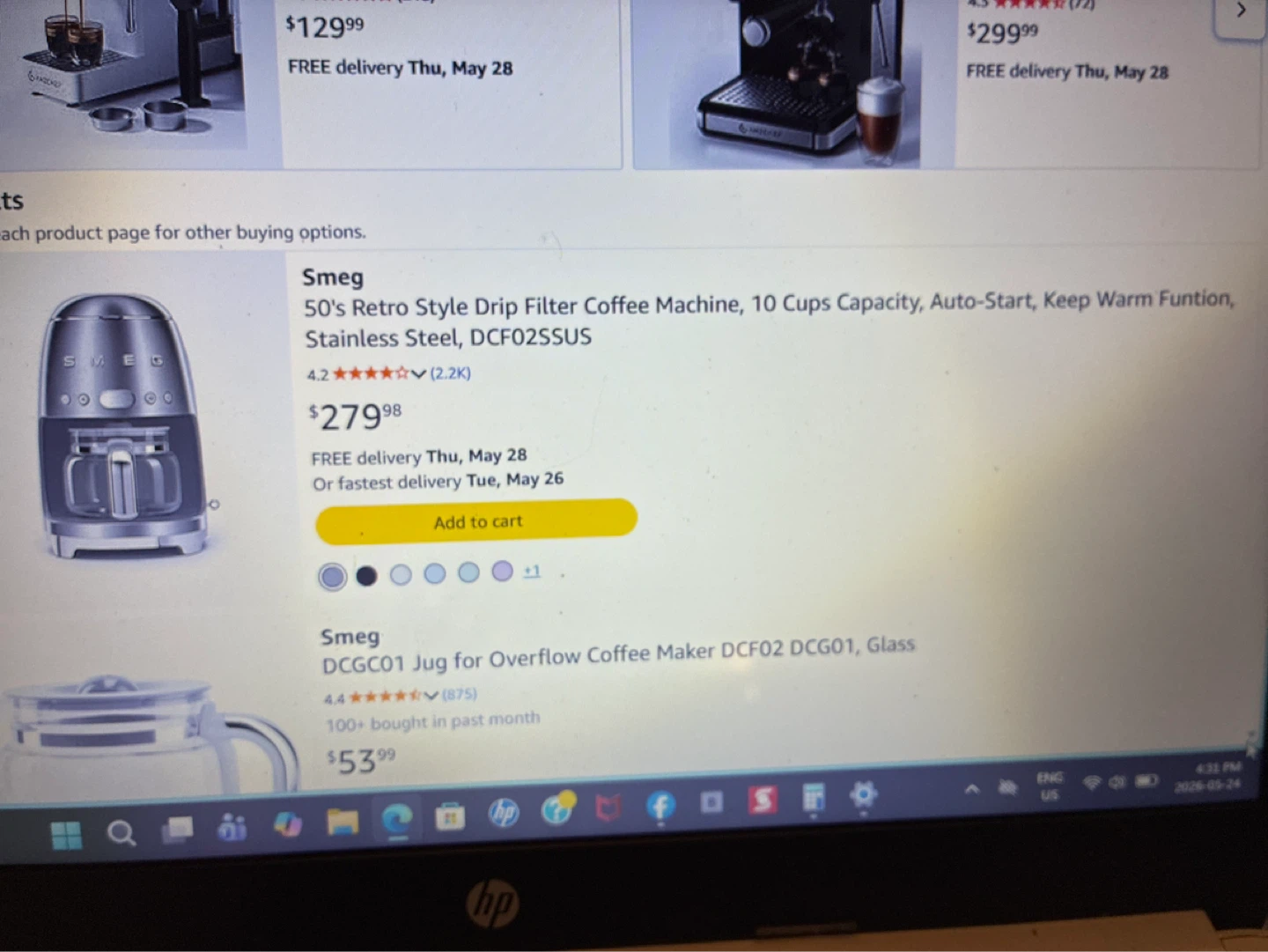 Smeg 50's Retro Style Drip Filter Coffee Machine DCF02SSUS - photo 3