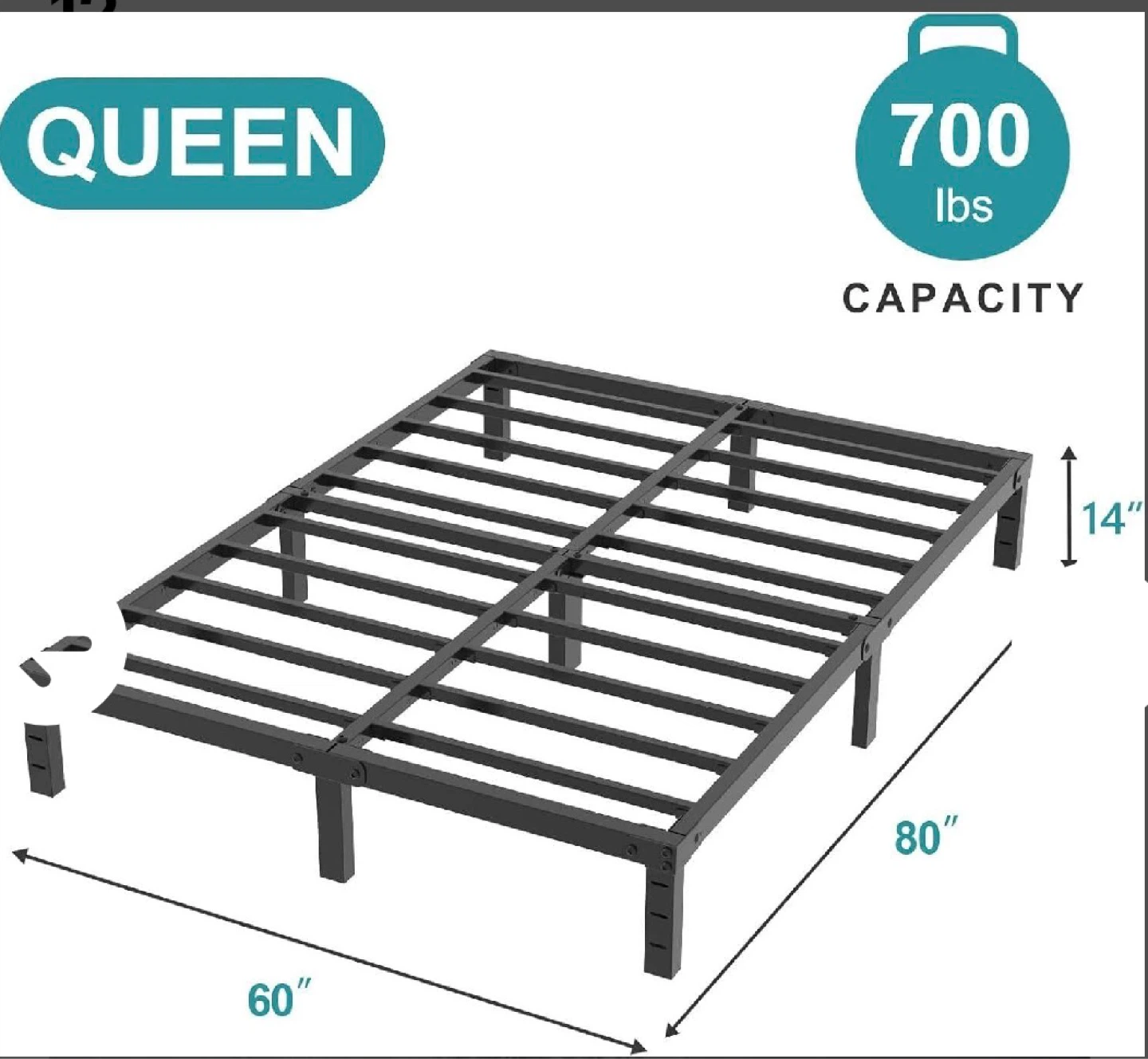 Queen Size Metal Bed Frame