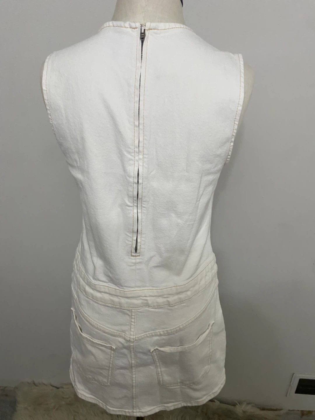 White Denim Sleeveless Dress - photo 2