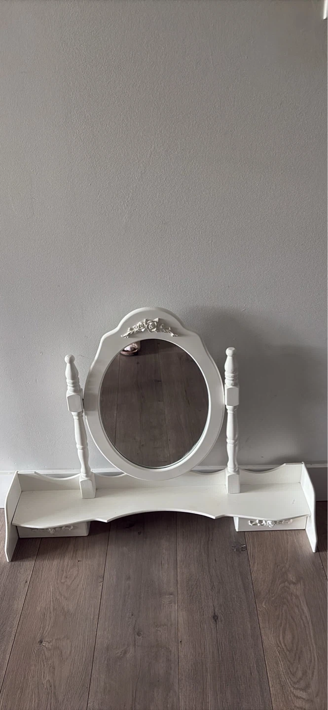 White Vanity Mirror with Shelves33x7.5x27 inches - photo 2