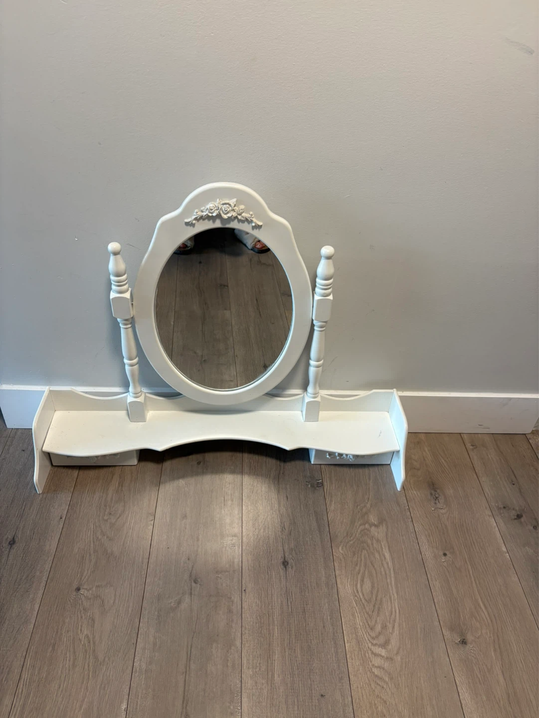 White Vanity Mirror with Shelves33x7.5x27 inches