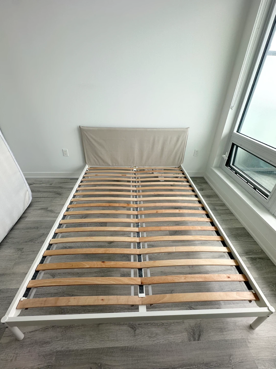 IKEA KLEPPSTAD Queen Bed Frame - White/Vissle beige - photo 2