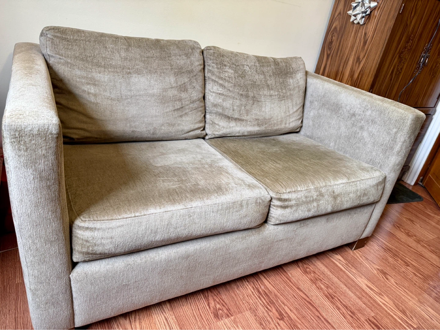 Light Brown/Army Green Loveseat Sofa - photo 4