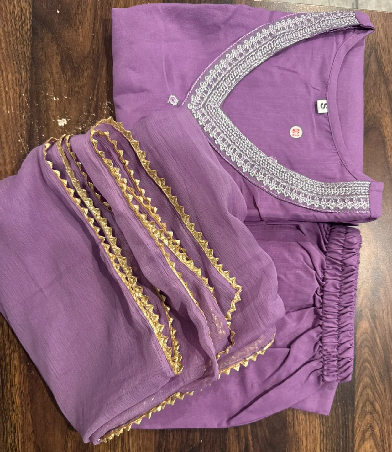 Purple Kurta Set with Dupatta - Size S - photo 2