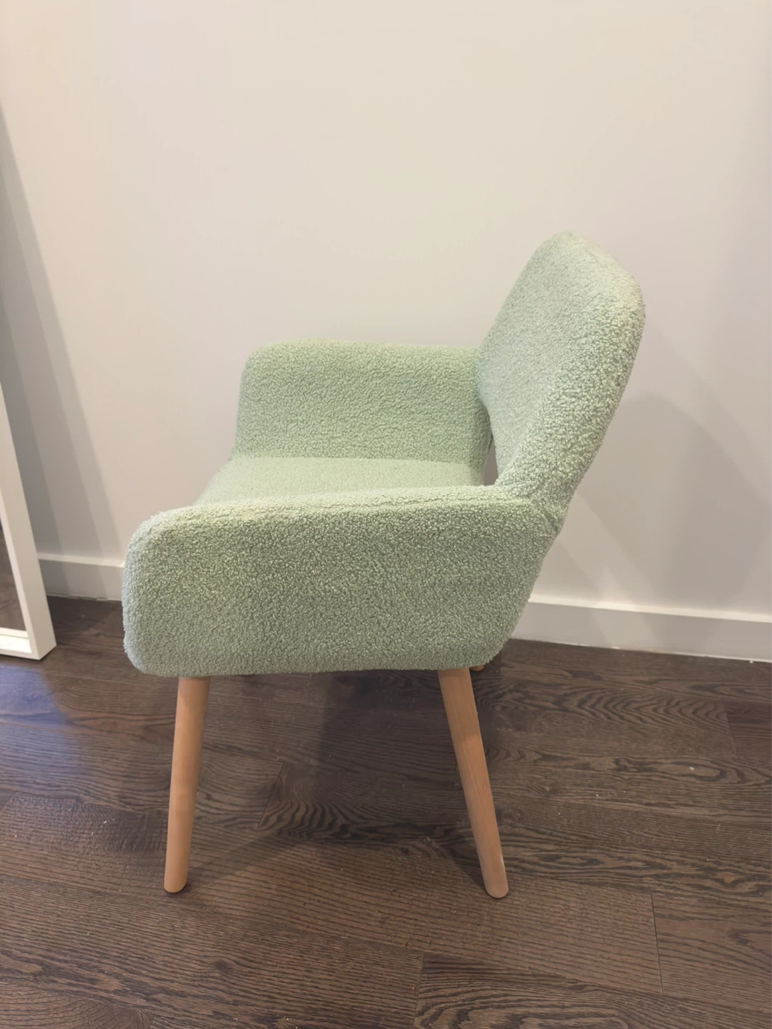 Sage Green Boucle Accent Chair / Desk Chair | Gramercy, NYC - photo 3