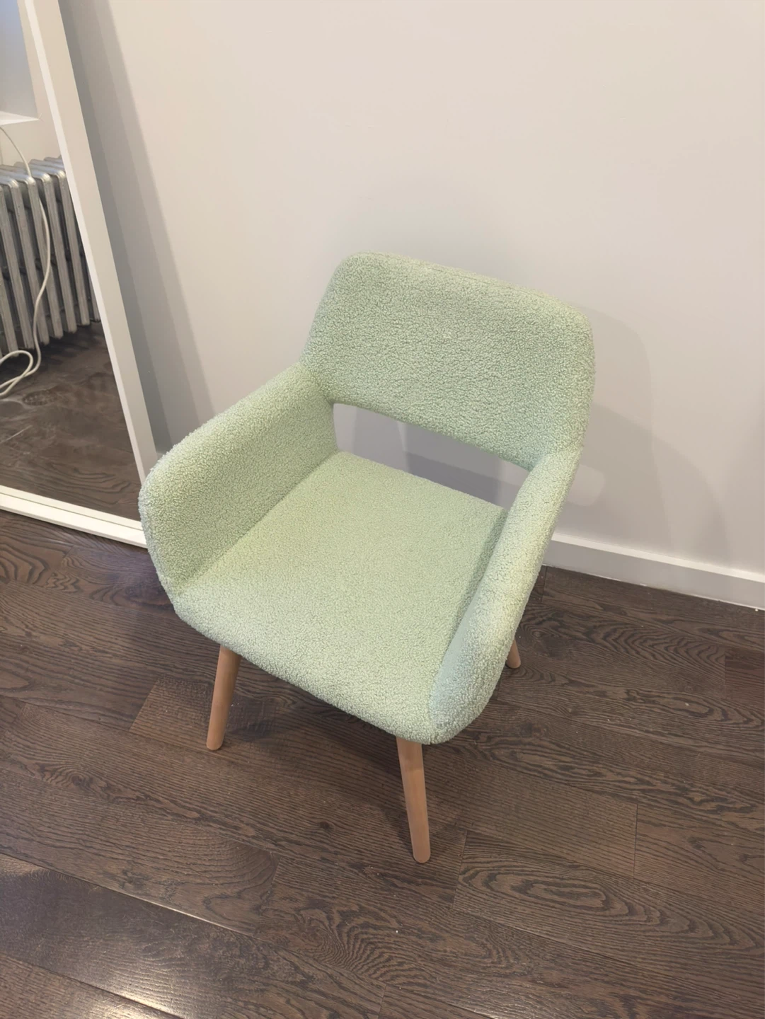 Sage Green Boucle Accent Chair / Desk Chair | Gramercy, NYC