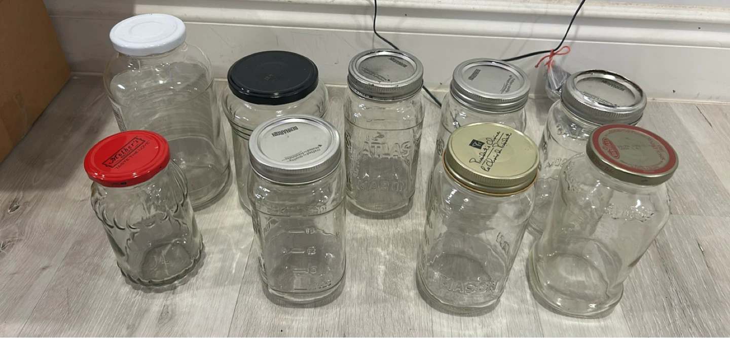 Assorted Glass Mason Jars