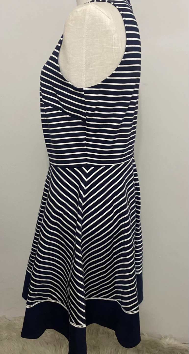Navy & White Striped Sleeveless Dress - photo 2