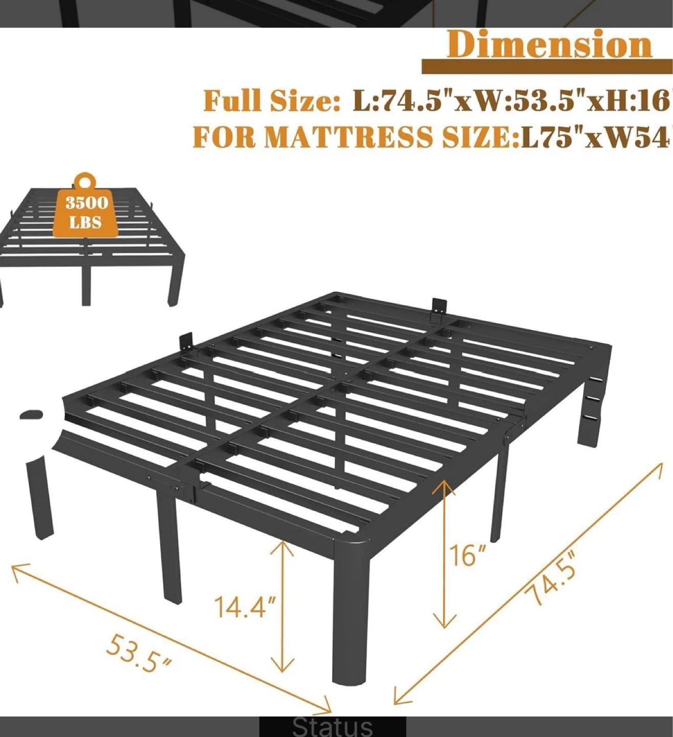 Full Size Metal Bed Frame