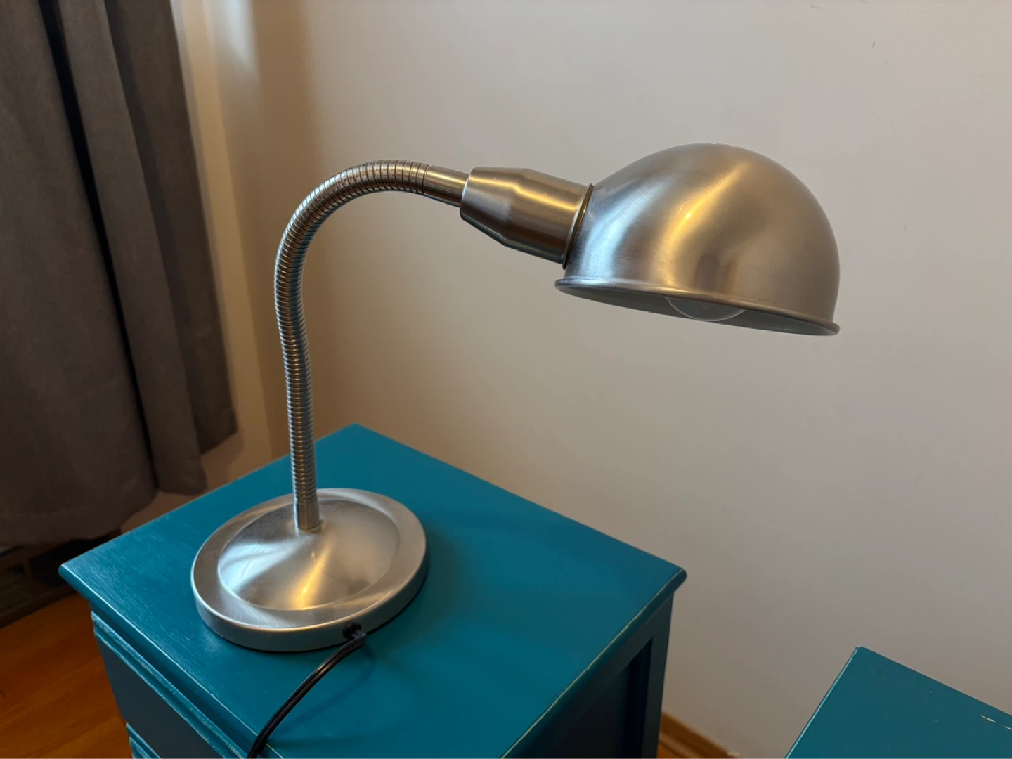 Silver Gooseneck Desk Lamp