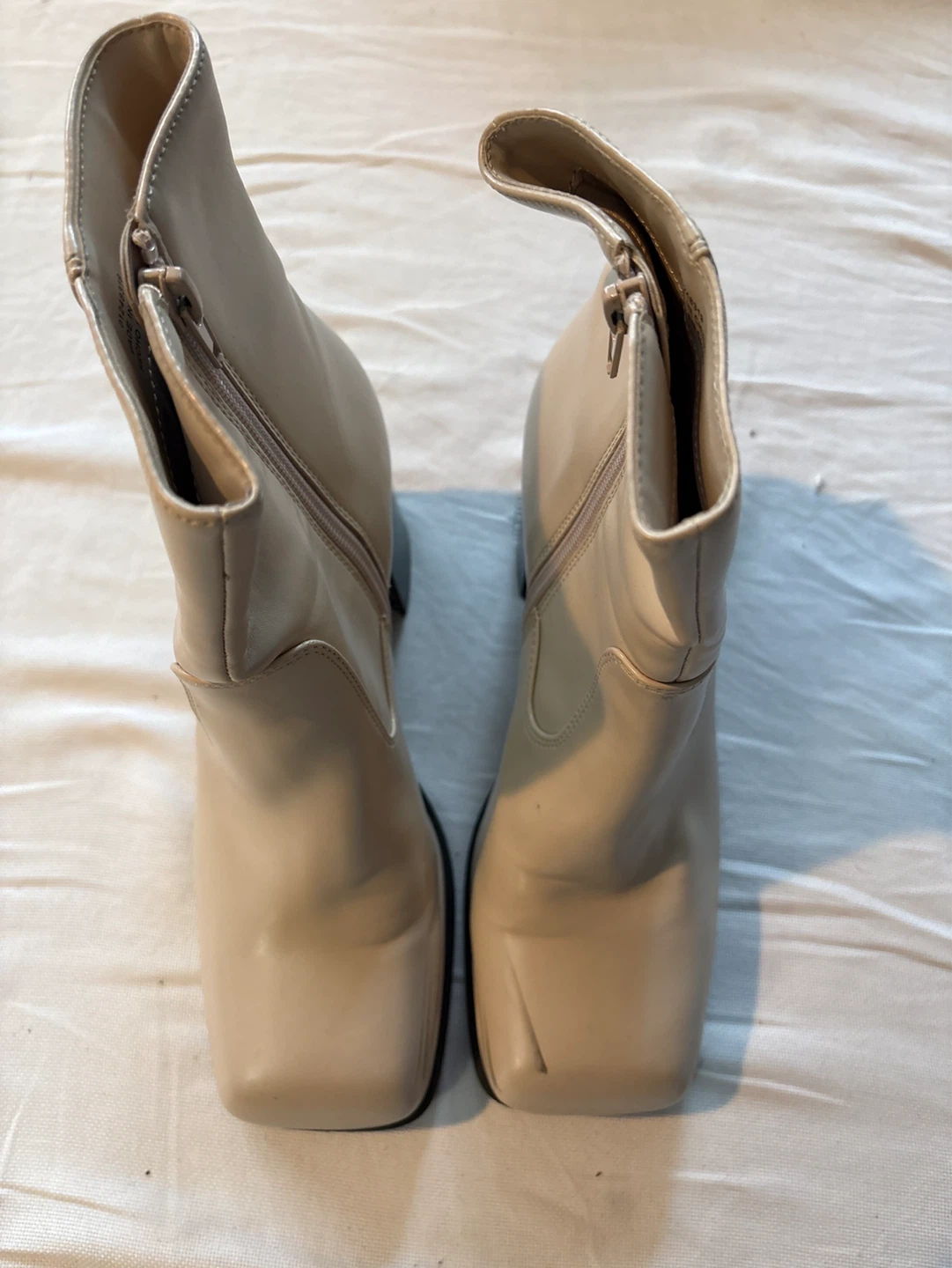 Cream Ankle Boots - Size 8