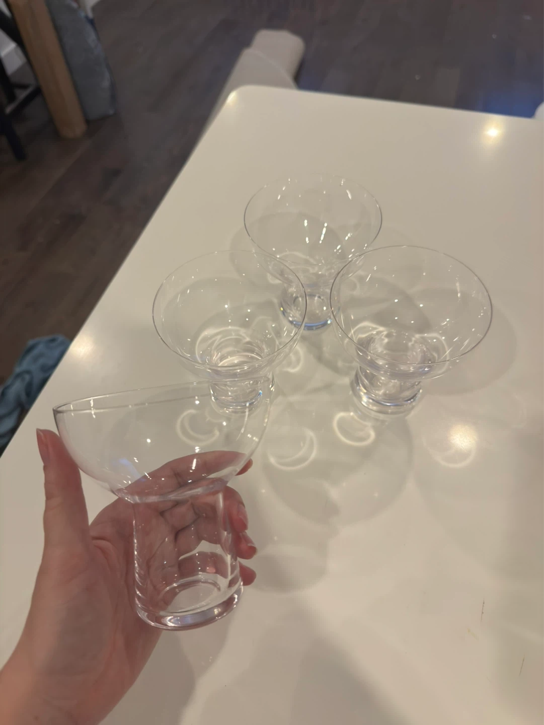 Set of 4 Clear Glass Margarita Glasses / Dessert Cups