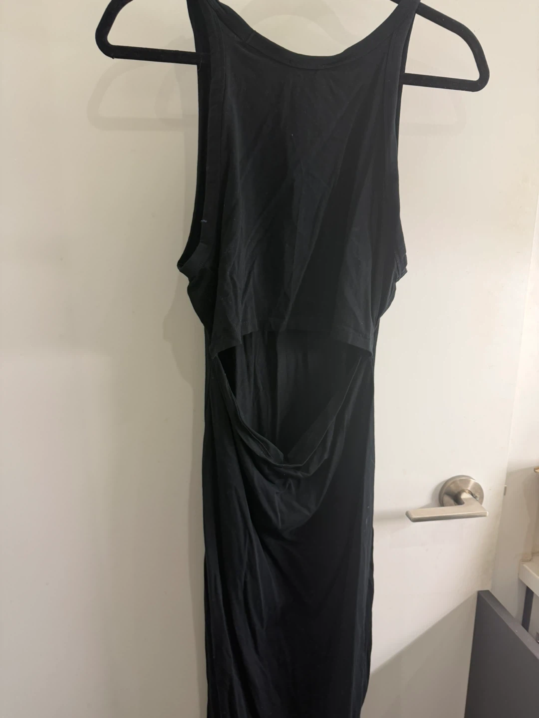 Aritzia Black Cut-Out Midi Dress Sz M - photo 3