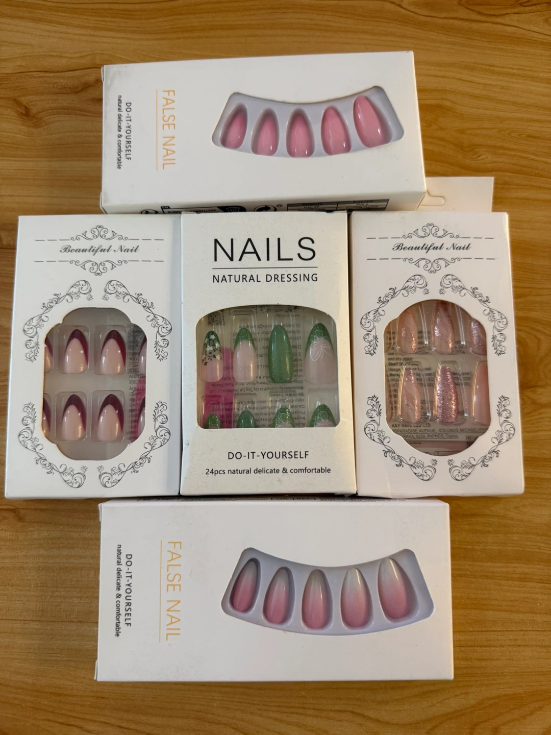 Lot of 5 False Nail Sets - Various Styles