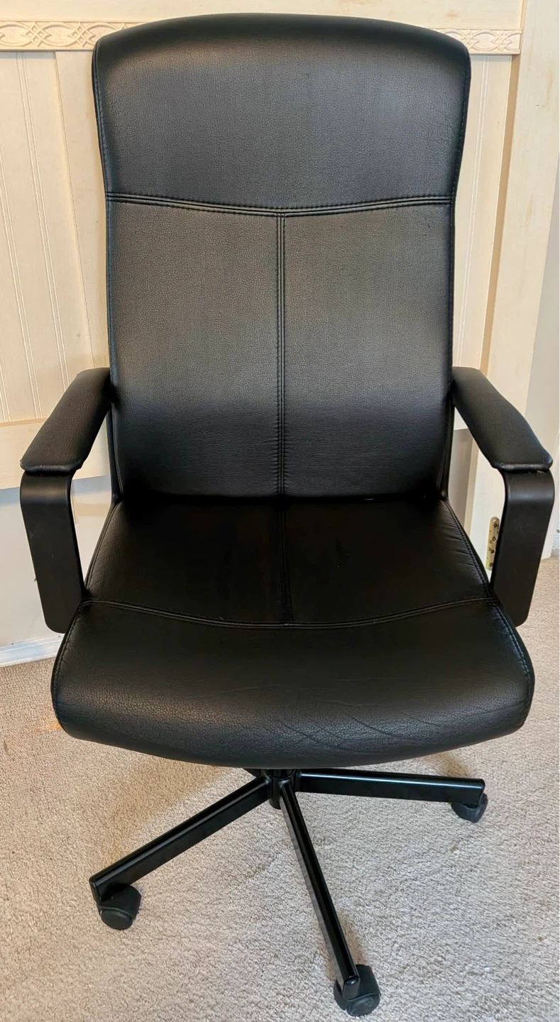 Black Faux Leather Office Chair