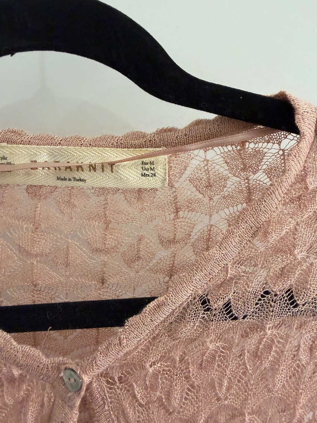 Zara Pink Textured Knit Cardigan Sz M - photo 2