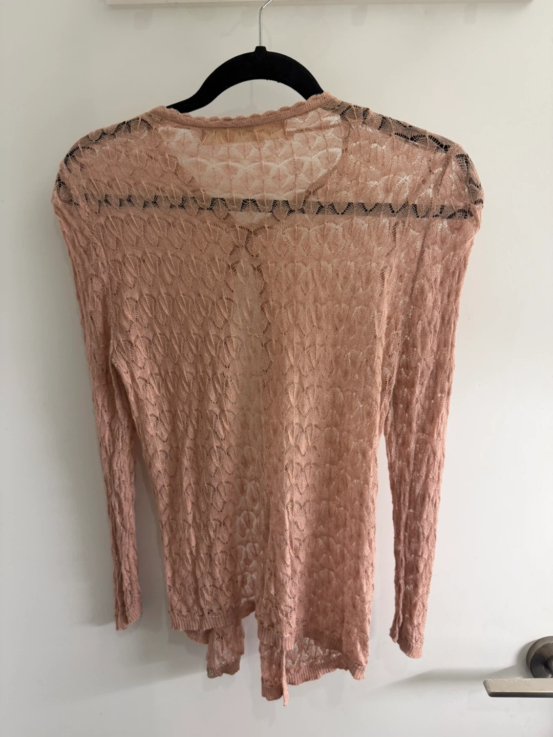 Zara Pink Textured Knit Cardigan Sz M - photo 4