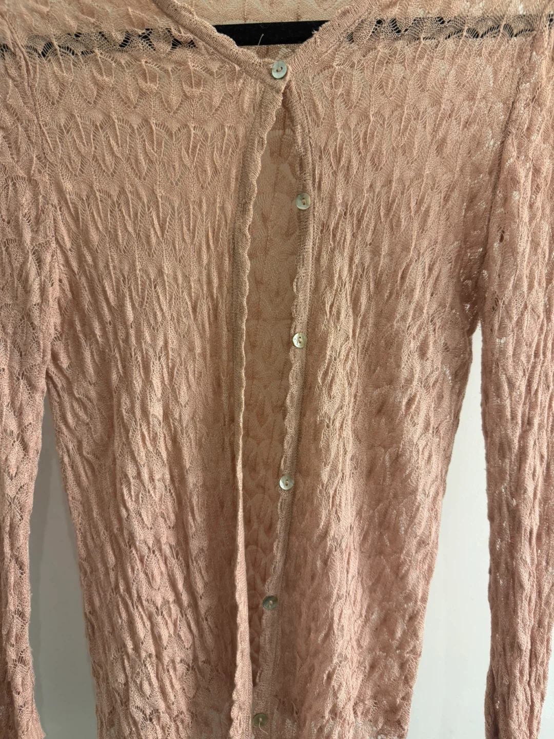 Zara Pink Textured Knit Cardigan Sz M - photo 3
