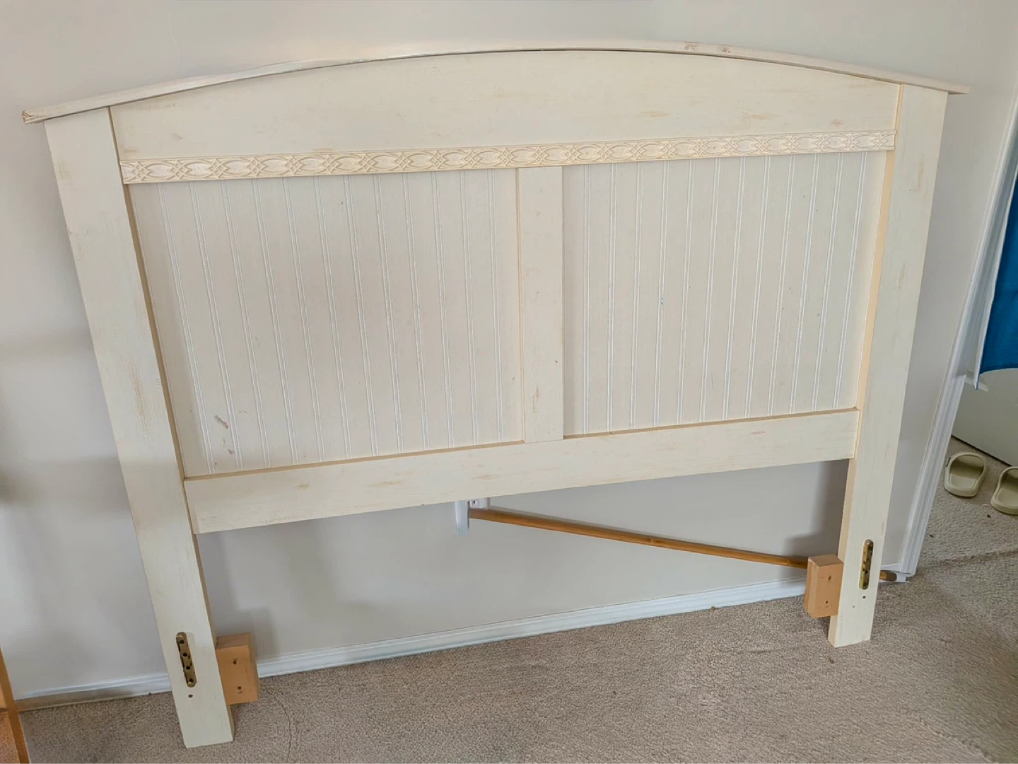 Cream Wood Headboard