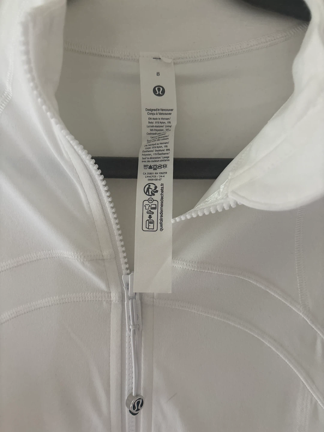 Lululemon White Jacket Size 8 - photo 2